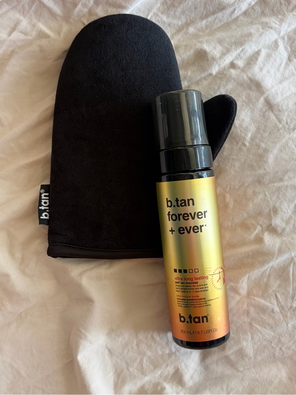 b.tan Forever + Ever Self Tan Mousse 6.7oz & Velvet Mitt Set